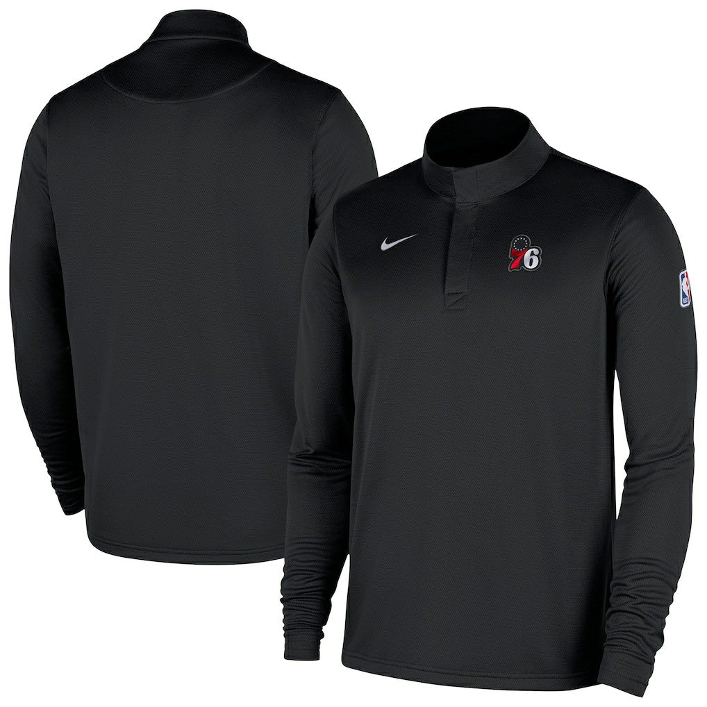 Philadelphia 76ers 2025/26 Authentic Coaches Quarter-Zip Dri-Fit Top Black - NBA