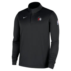 Philadelphia 76ers 2025/26 Authentic Coaches Quarter-Zip Dri-Fit Top Black - NBA