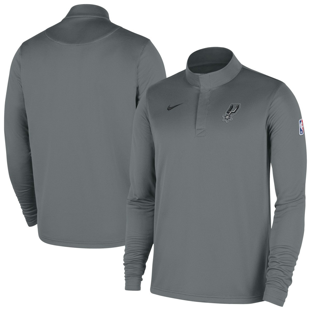San Antonio Spurs 2025/26 Authentic Coaches Quarter-Zip Dri-Fit Top Silver - NBA