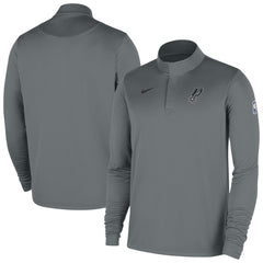 San Antonio Spurs 2025/26 Authentic Coaches Quarter-Zip Dri-Fit Top Silver - NBA