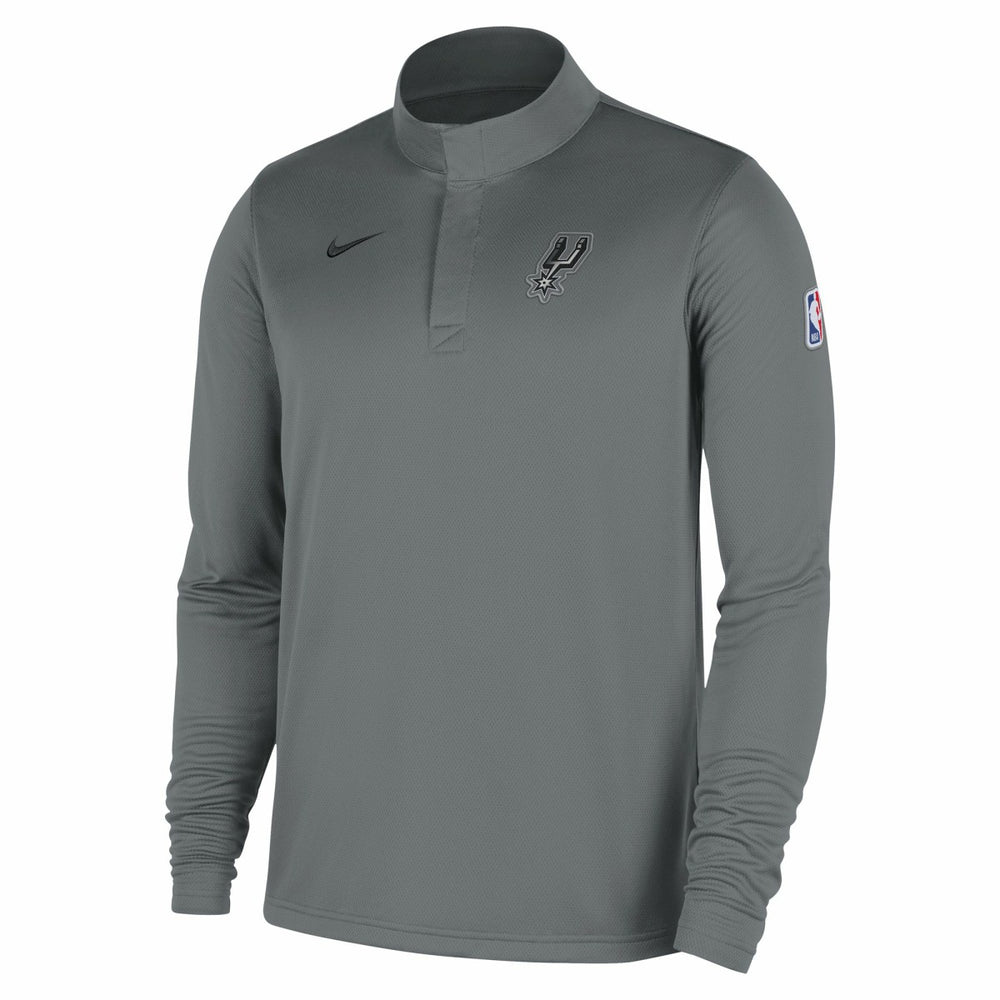 San Antonio Spurs 2025/26 Authentic Coaches Quarter-Zip Dri-Fit Top Silver - NBA