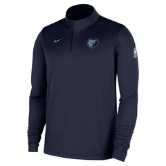 Memphis Grizzlies 2025/26 Authentic Coaches Quarter-Zip Dri-Fit Top Navy - NBA
