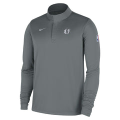 Brooklyn Nets 2025/26 Authentic Coaches Quarter-Zip Dri-Fit Top Gray - NBA