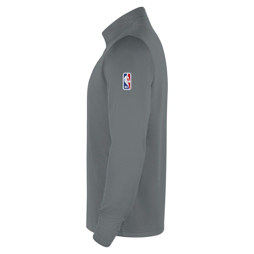 Brooklyn Nets 2025/26 Authentic Coaches Quarter-Zip Dri-Fit Top Gray - NBA