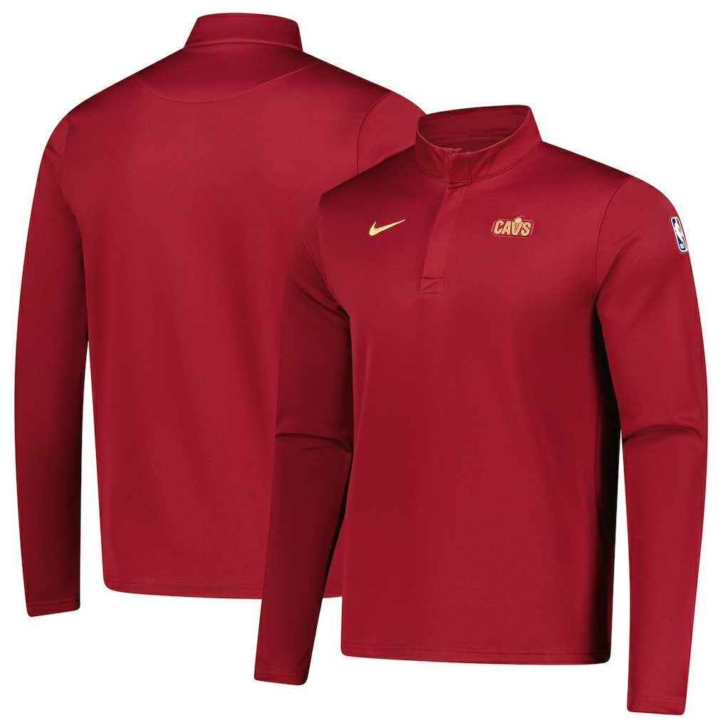 Cleveland Cavaliers 2025/26 Authentic Coaches Quarter-Zip Dri-Fit Top Wine - NBA