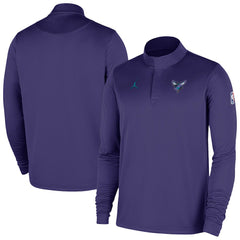 Charlotte Hornets 2025/26 Authentic Coaches Quarter-Zip Dri-Fit Top Purple - NBA