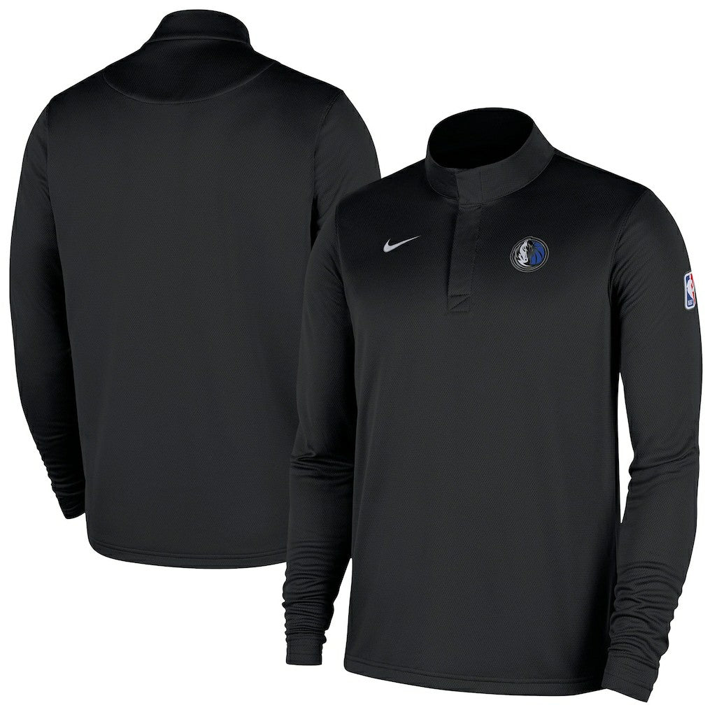 Dallas Mavericks 2025/26 Authentic Coaches Quarter-Zip Dri-Fit Top Black - NBA