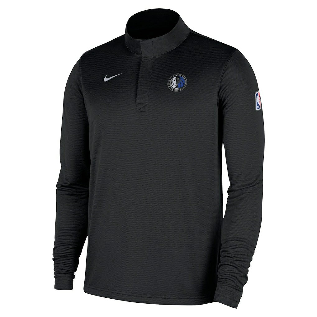 Dallas Mavericks 2025/26 Authentic Coaches Quarter-Zip Dri-Fit Top Black - NBA