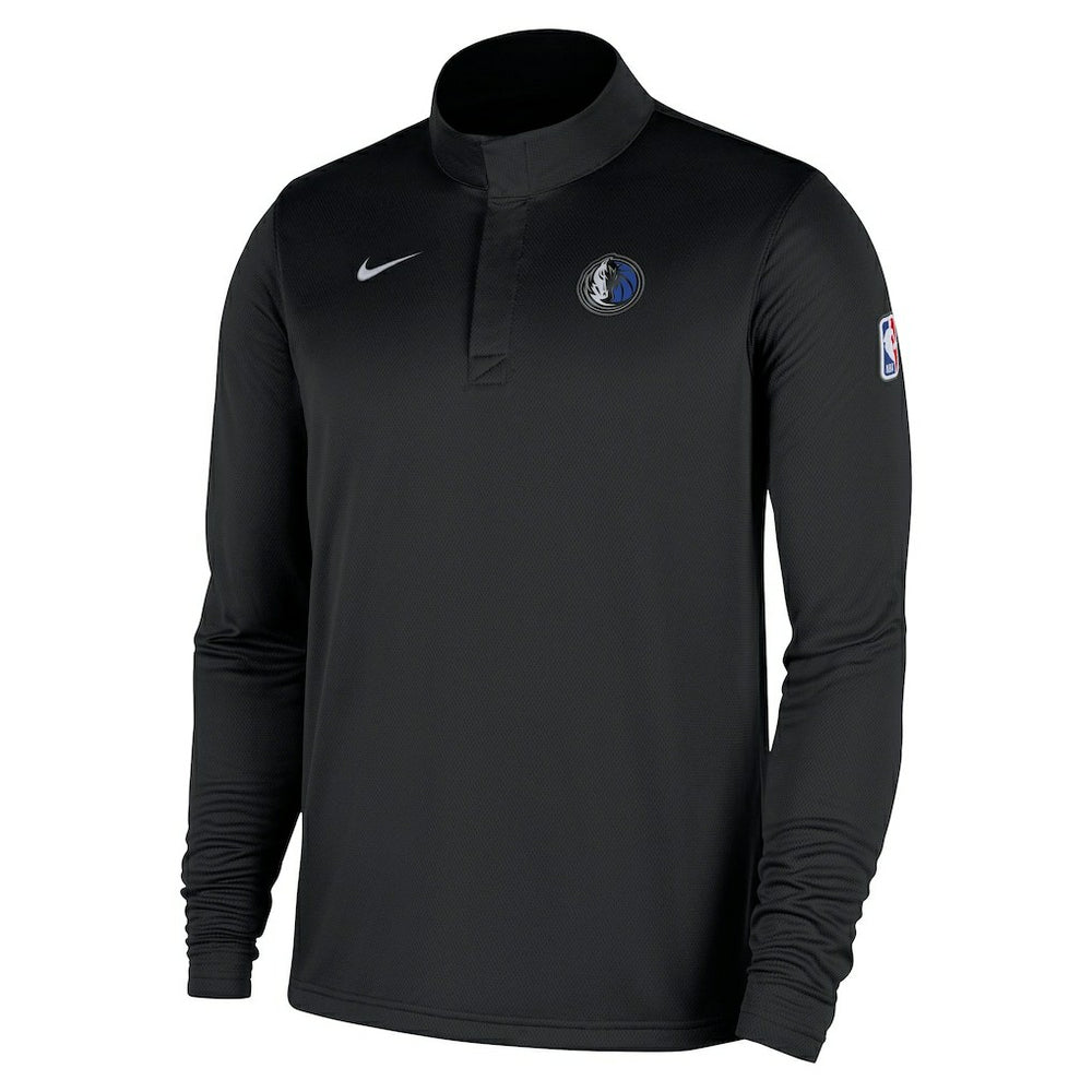 Dallas Mavericks 2025/26 Authentic Coaches Quarter-Zip Dri-Fit Top Black - NBA