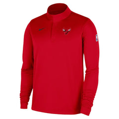 Chicago Bulls 2025/26 Authentic Coaches Quarter-Zip Dri-Fit Top Red - NBA