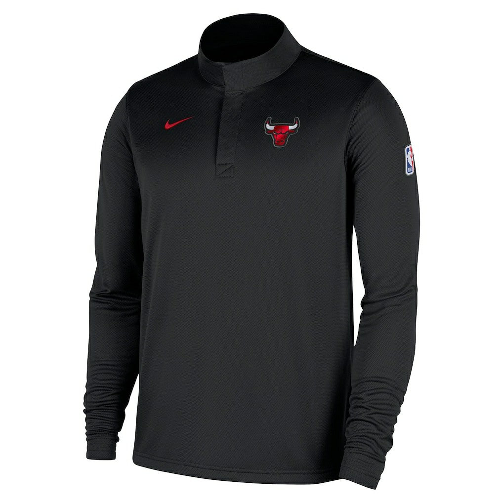 Chicago Bulls 2025/26 Authentic Coaches Quarter-Zip Dri-Fit Top Black - NBA