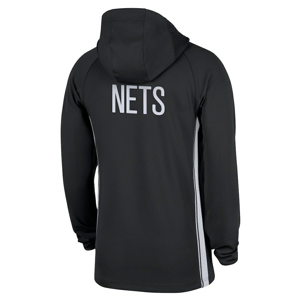 Brooklyn Nets Authentic On Court Zone Quarter-Zip Dri-FIT Hoodie Jacket Black - NBA