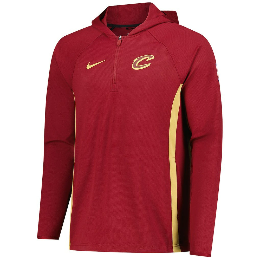 Cleveland Cavaliers Authentic On Court Zone Quarter-Zip Dri-FIT Hoodie Jacket Wine - NBA