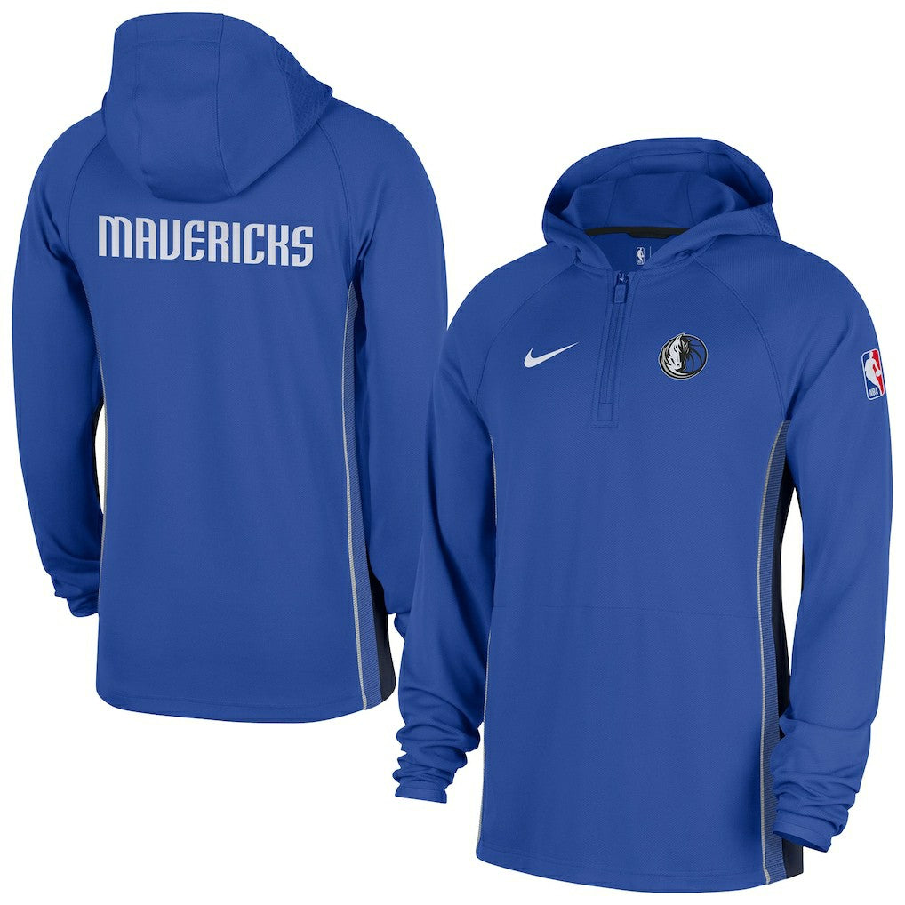 Dallas Mavericks Authentic On Court Zone Quarter-Zip Dri-FIT Hoodie Jacket Royal - NBA