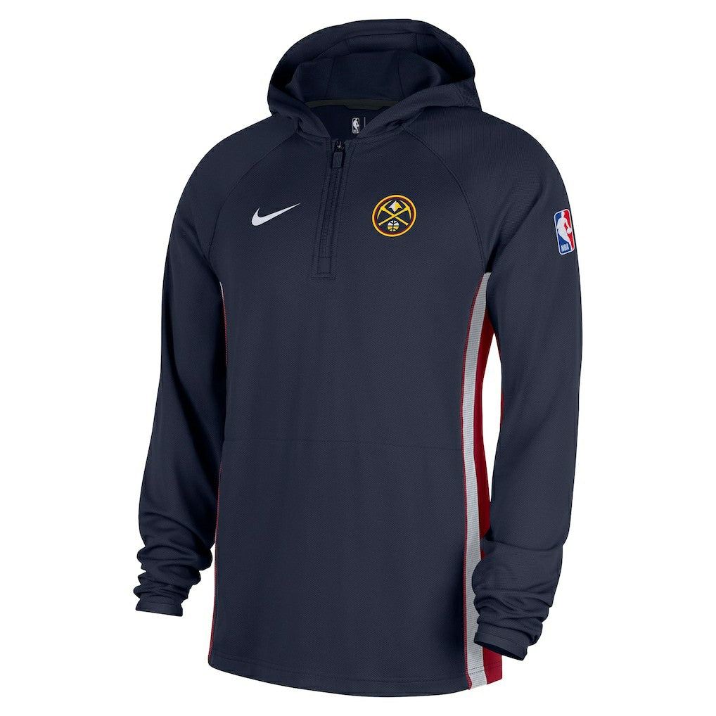 Denver Nuggets Authentic On Court Zone Quarter-Zip Dri-FIT Hoodie Jacket Navy - NBA