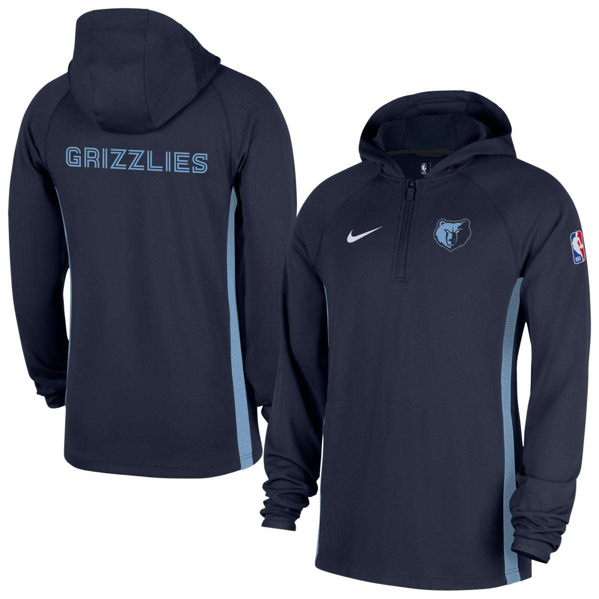 Memphis Grizzlies Authentic On Court Zone Quarter-Zip Dri-FIT Hoodie Jacket Navy - NBA