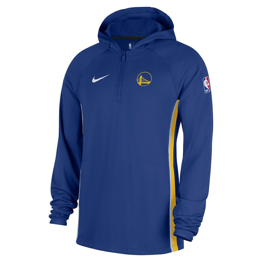 Golden State Warriors Authentic On Court Zone Quarter-Zip Dri-FIT Hoodie Jacket Blue - NBA