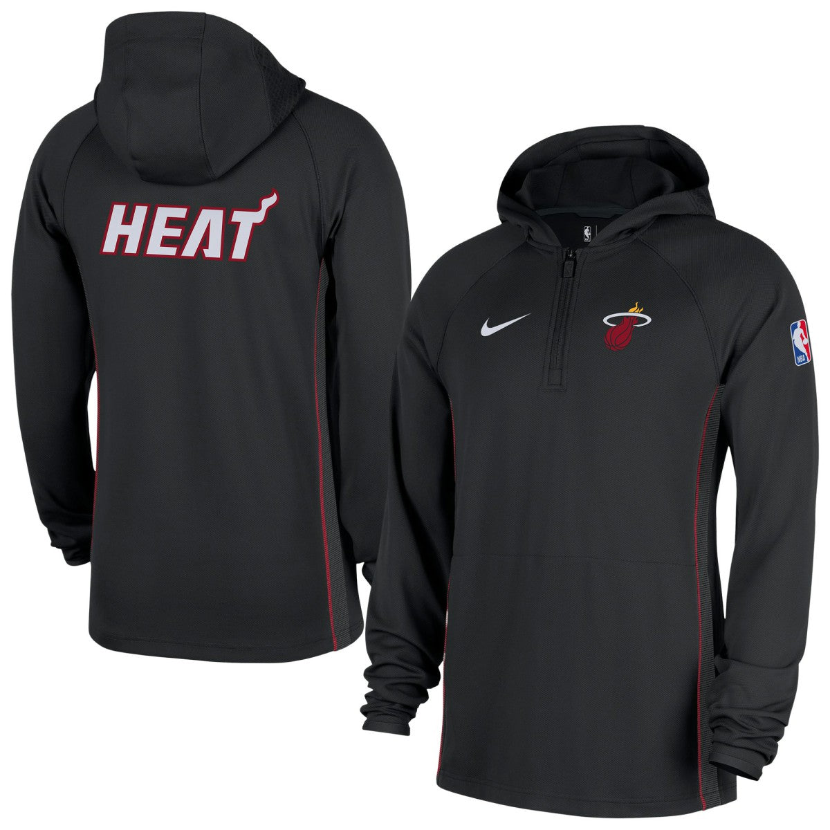 Miami Heat Authentic On Court Zone Quarter-Zip Dri-FIT Hoodie Jacket Black - NBA