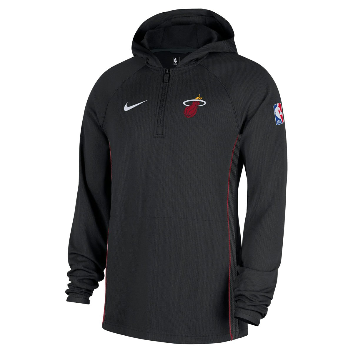 Miami Heat Authentic On Court Zone Quarter-Zip Dri-FIT Hoodie Jacket Black - NBA