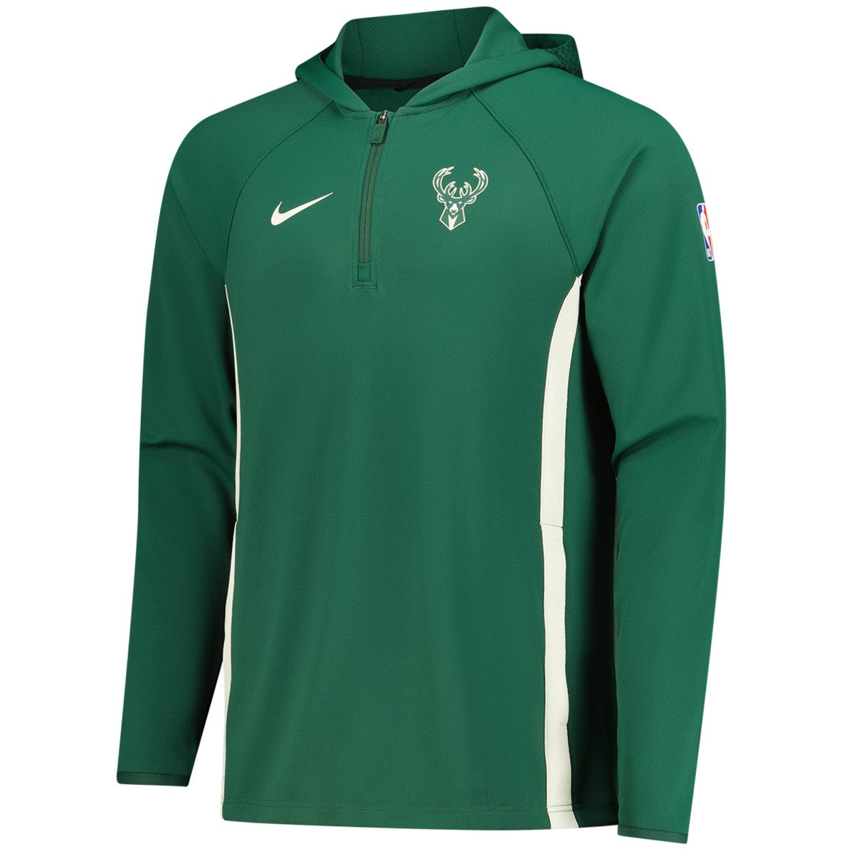 Milwaukee Bucks Authentic On Court Zone Quarter-Zip Dri-FIT Hoodie Jacket Hunter Green - NBA