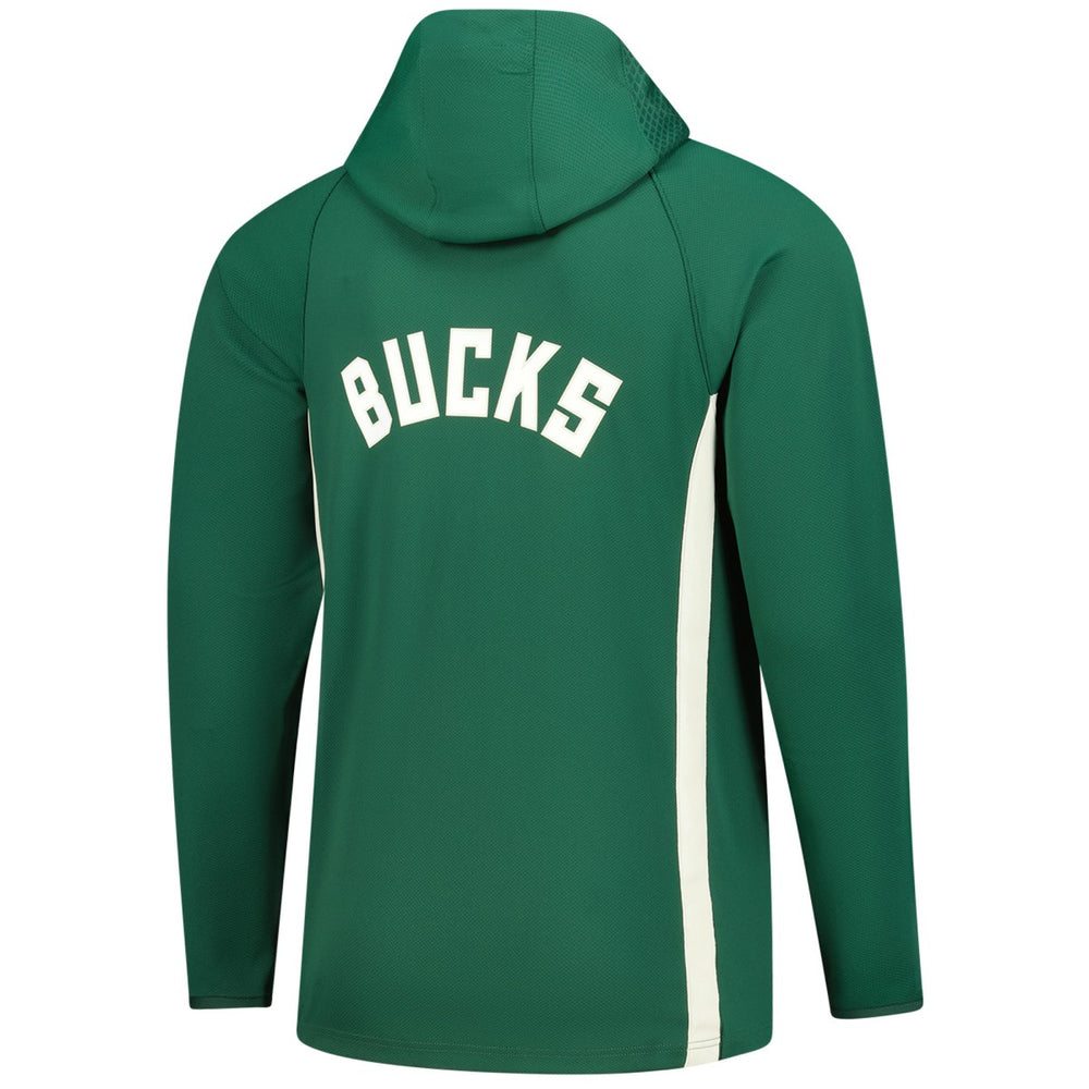 Milwaukee Bucks Authentic On Court Zone Quarter-Zip Dri-FIT Hoodie Jacket Hunter Green - NBA