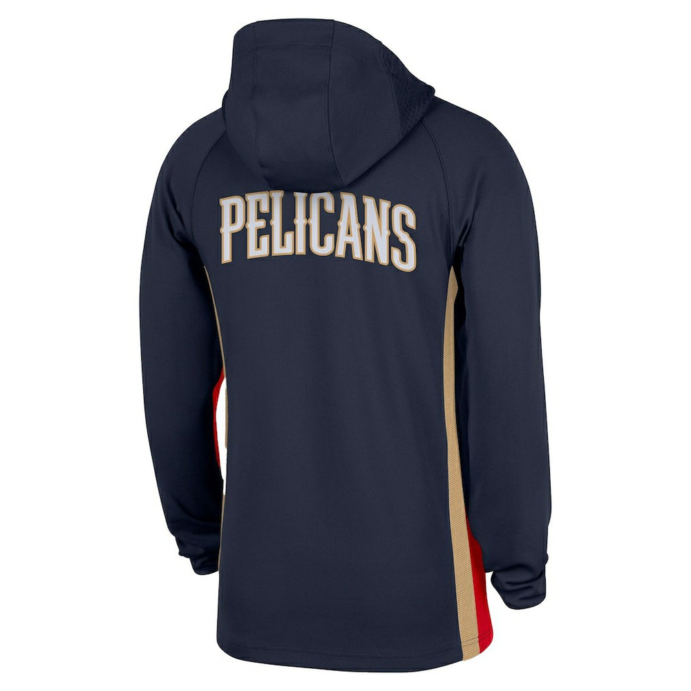New Orleans Pelicans Authentic On Court Zone Quarter-Zip Dri-FIT Hoodie Jacket Navy - NBA