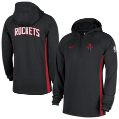 Houston Rockets Authentic On Court Zone Quarter-Zip Dri-FIT Hoodie Jacket Black - NBA