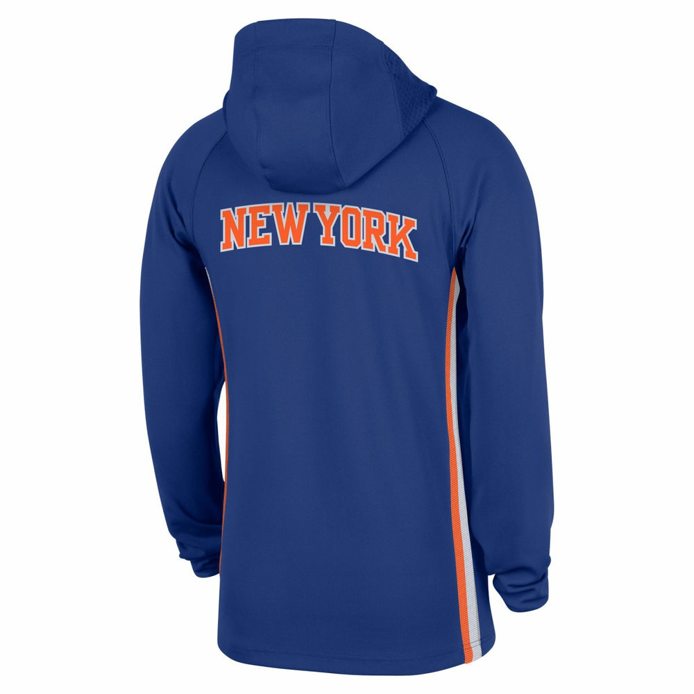 New York Knicks Authentic On Court Zone Quarter-Zip Dri-FIT Hoodie Jacket Blue - NBA