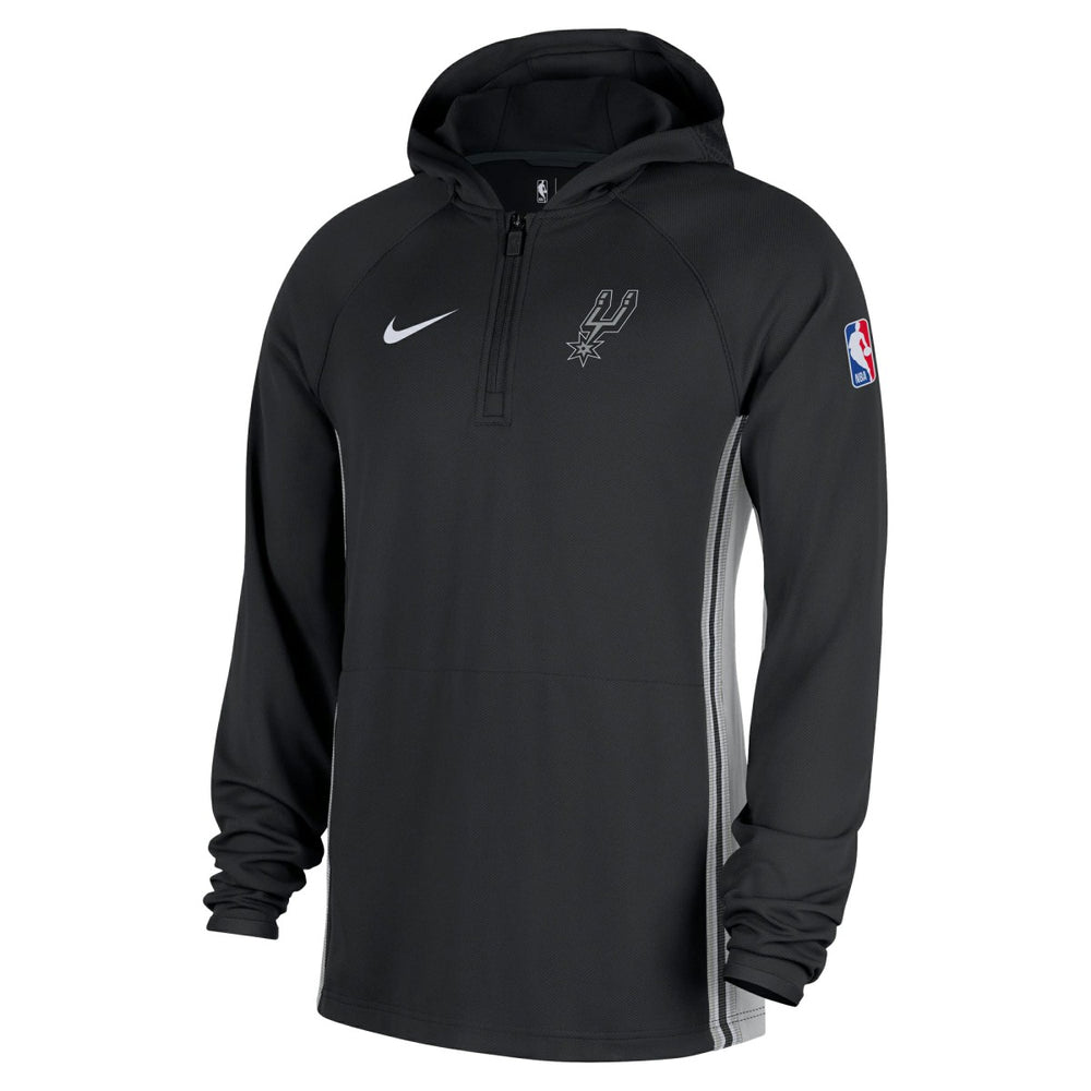 San Antonio Spurs Authentic On Court Zone Quarter-Zip Dri-FIT Hoodie Jacket Black - NBA