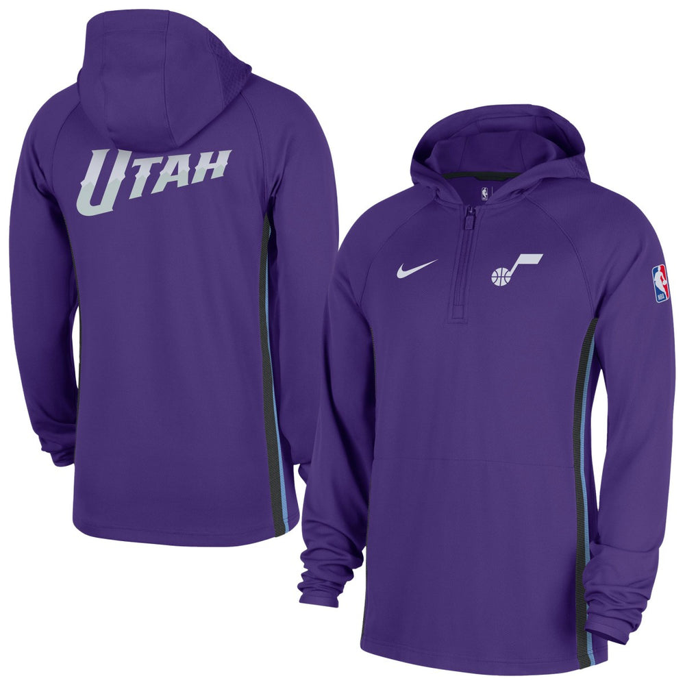 Utah Jazz Authentic On Court Zone Quarter-Zip Dri-FIT Hoodie Jacket Purple - NBA
