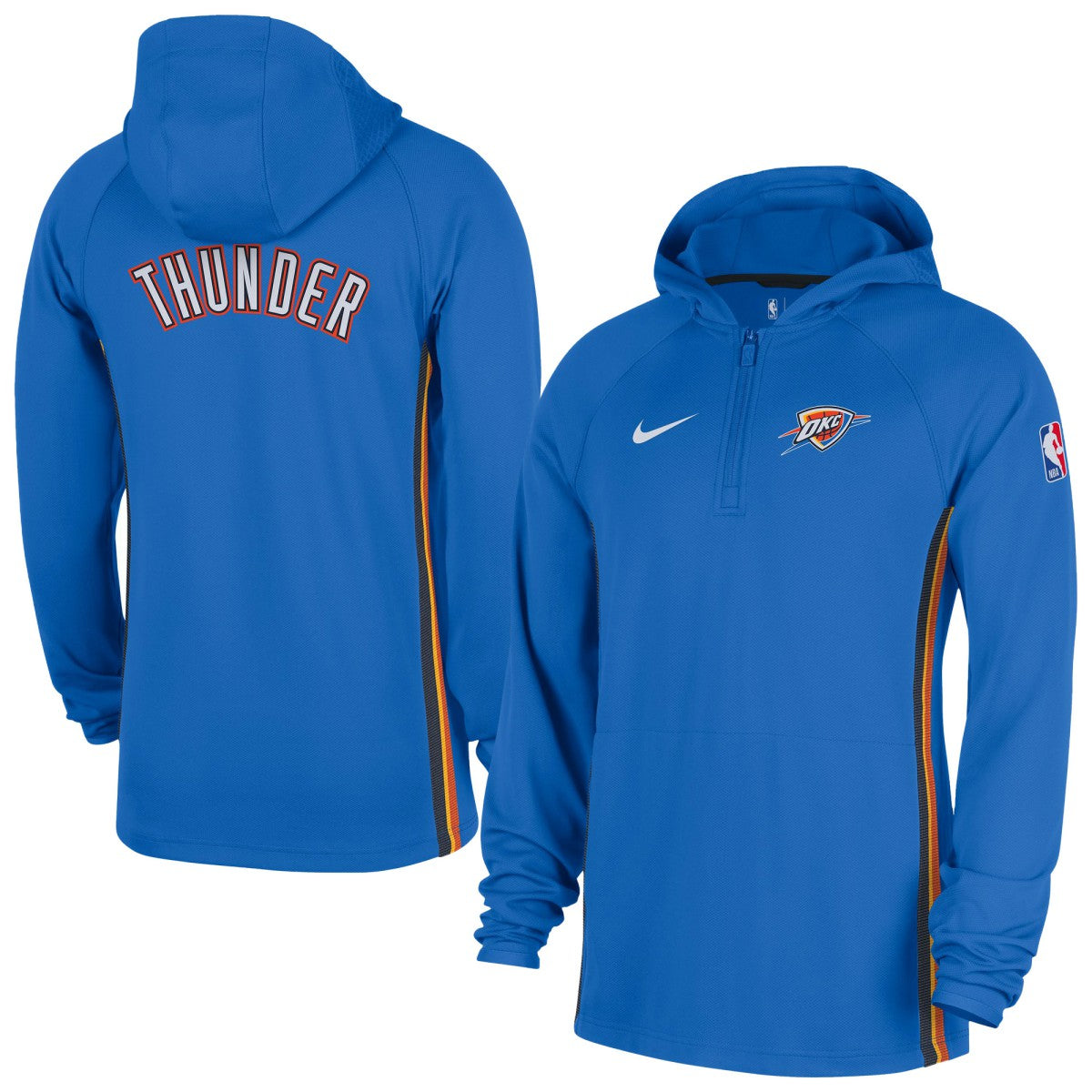 Oklahoma City Thunder Authentic On Court Zone Quarter-Zip Dri-FIT Hoodie Jacket Blue - NBA
