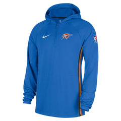 Oklahoma City Thunder Authentic On Court Zone Quarter-Zip Dri-FIT Hoodie Jacket Blue - NBA