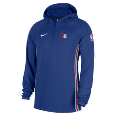 Philadelphia 76ers Authentic On Court Zone Quarter-Zip Dri-FIT Hoodie Jacket Blue - NBA