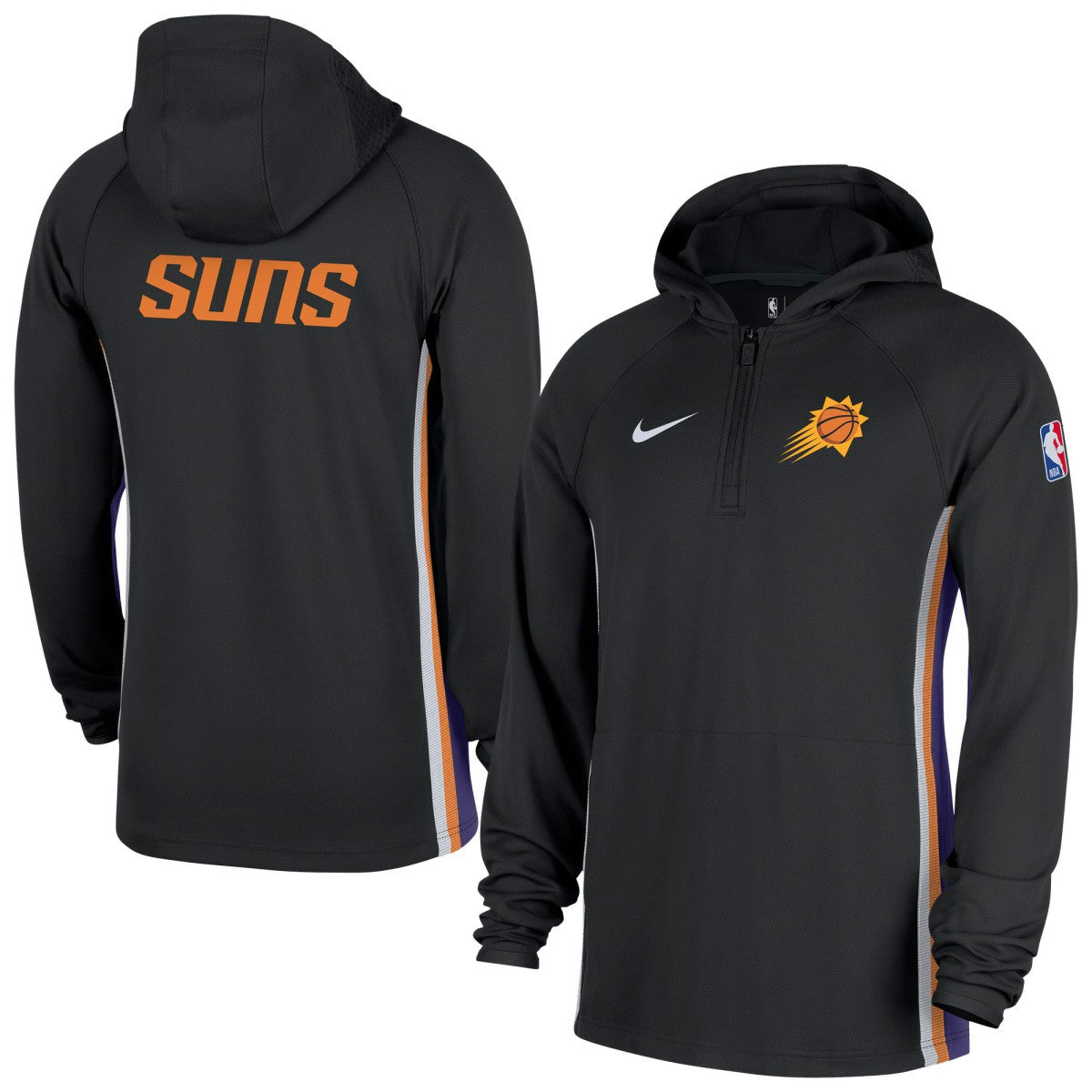 Phoenix Suns Authentic On Court Zone Quarter-Zip Dri-FIT Hoodie Jacket Black - NBA
