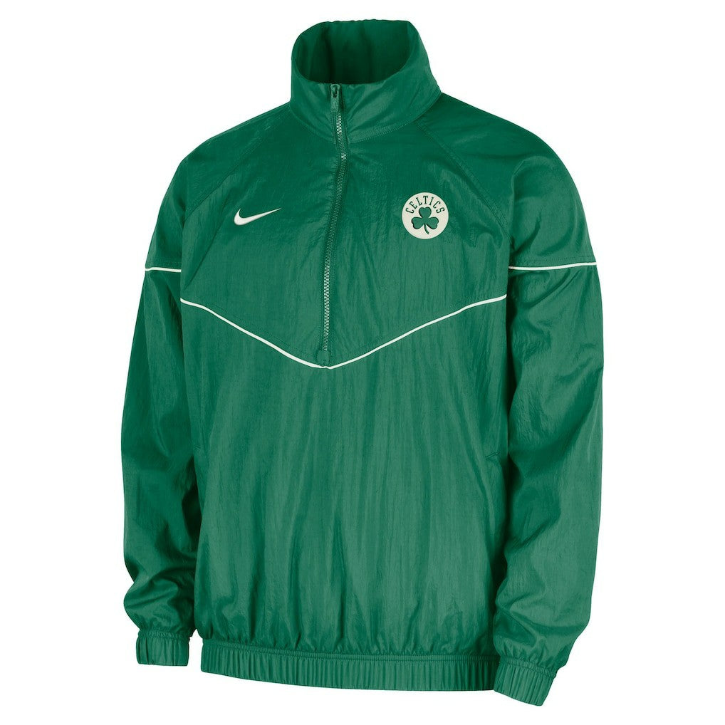 Boston Celtics Courtside Windrunner Woven Half-Zip Hooded Jacket Kelly Green - NBA