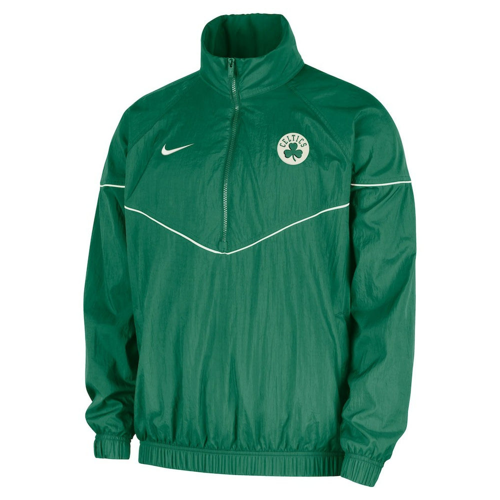 Boston Celtics Courtside Windrunner Woven Half-Zip Hooded Jacket Kelly Green - NBA