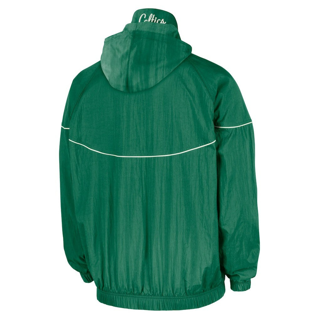 Boston Celtics Courtside Windrunner Woven Half-Zip Hooded Jacket Kelly Green - NBA