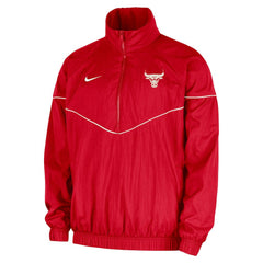 Chicago Bulls Courtside Windrunner Woven Half-Zip Hooded Jacket Red - NBA
