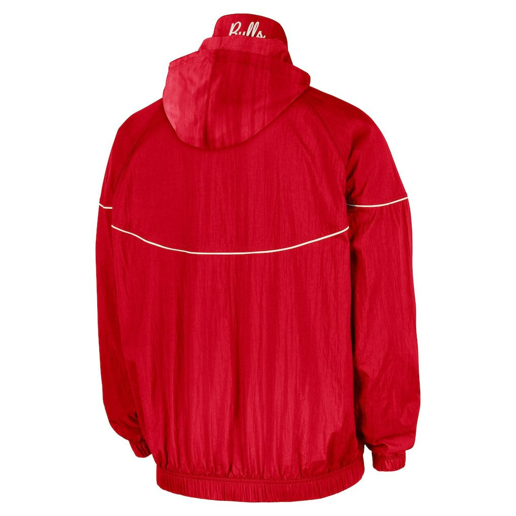 Chicago Bulls Courtside Windrunner Woven Half-Zip Hooded Jacket Red - NBA