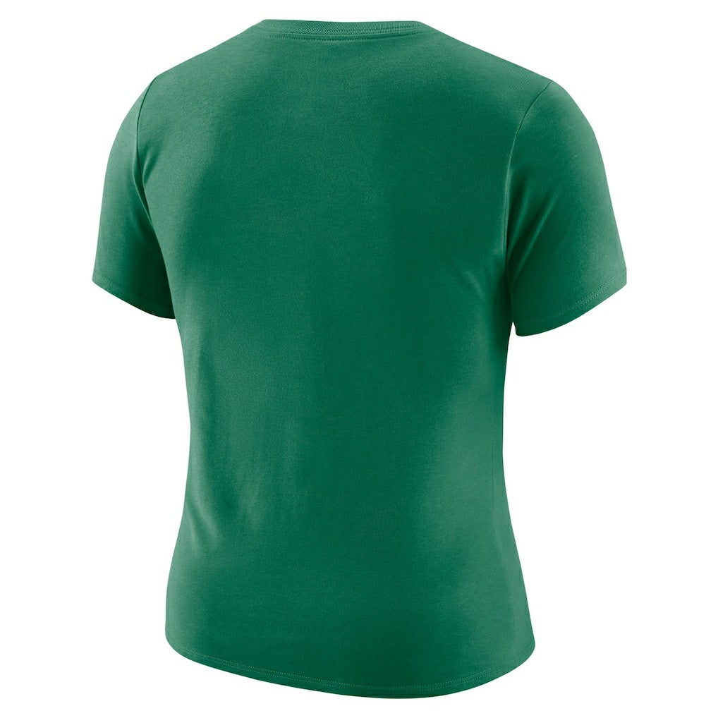 Boston Celtics Women's Courtside Modest Cropped Tri-Blend T-Shirt Kelly Green - NBA