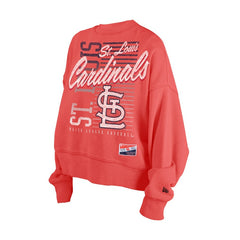 St. Louis Cardinals New Era Women's Boxy Mineral Wash Dolmen Sleeve Cropped Sweatshirt - MLB