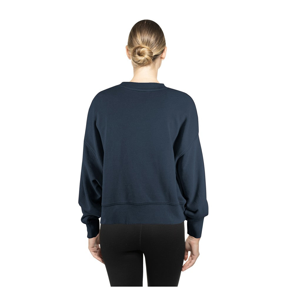 Cleveland Guardians New Era Women's Boxy Mineral Wash Dolmen Sleeve Cropped Sweatshirt - MLB