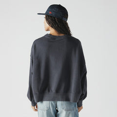 Boston Red Sox New Era Women's Boxy Mineral Wash Dolmen Sleeve Cropped Sweatshirt - MLB