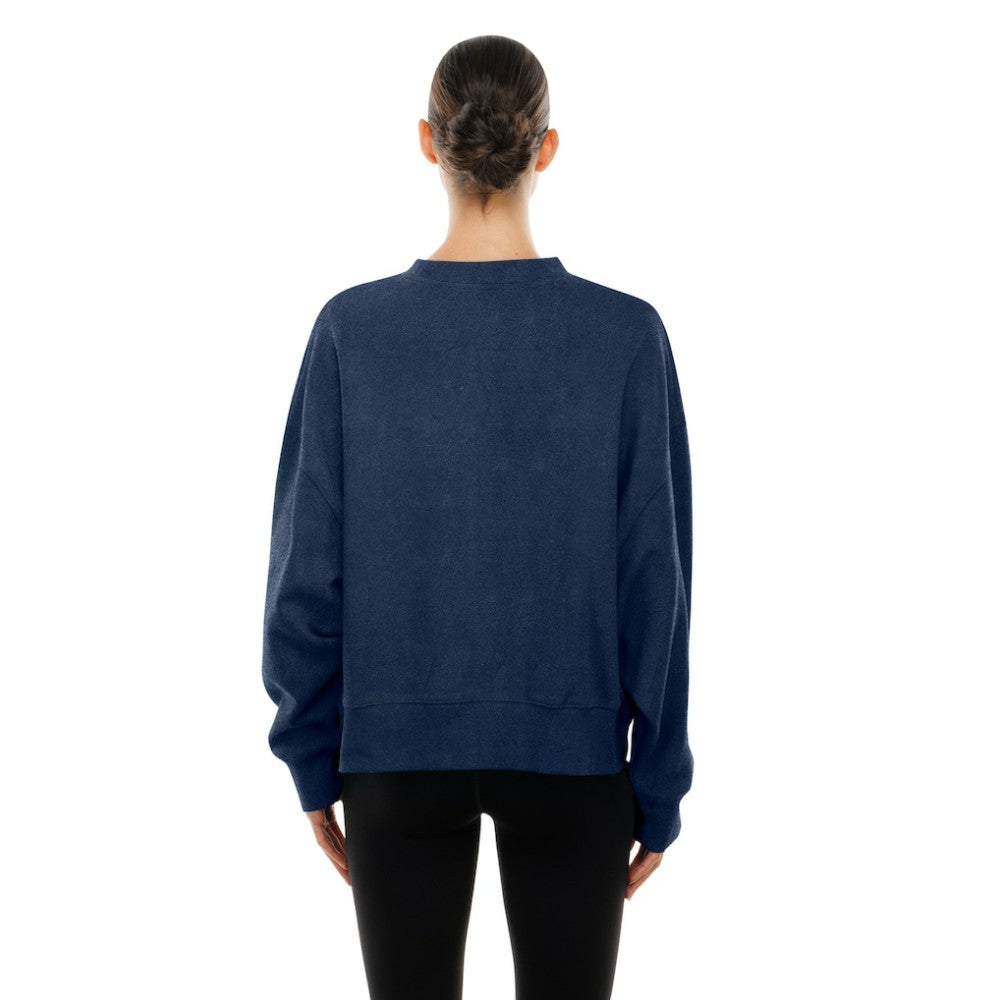 Boston Red Sox New Era Women's Boxy Mineral Wash Dolmen Sleeve Cropped Sweatshirt - MLB