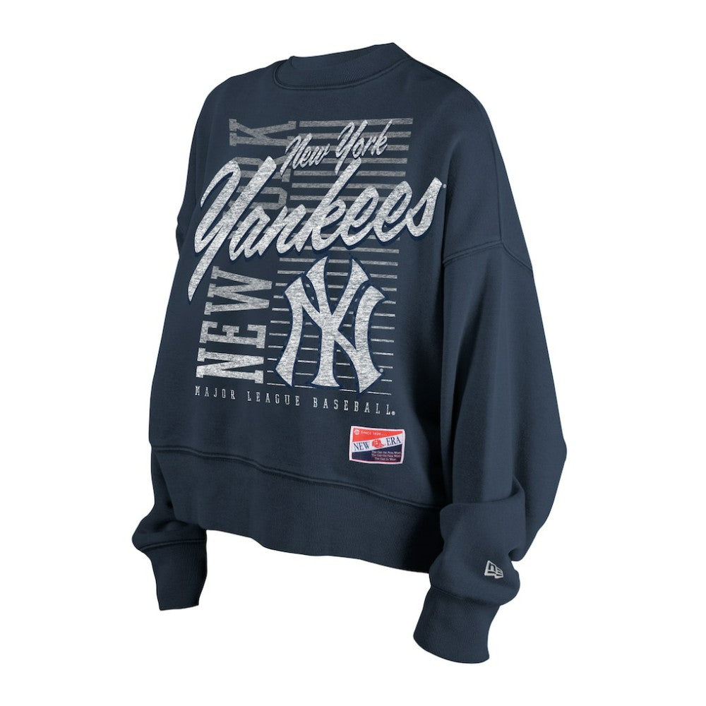 New York Yankees New Era Women's Boxy Mineral Wash Dolmen Sleeve Cropped Sweatshirt - MLB