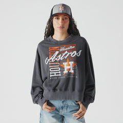 Houston Astros New Era Women's Boxy Mineral Wash Dolmen Sleeve Cropped Sweatshirt - MLB