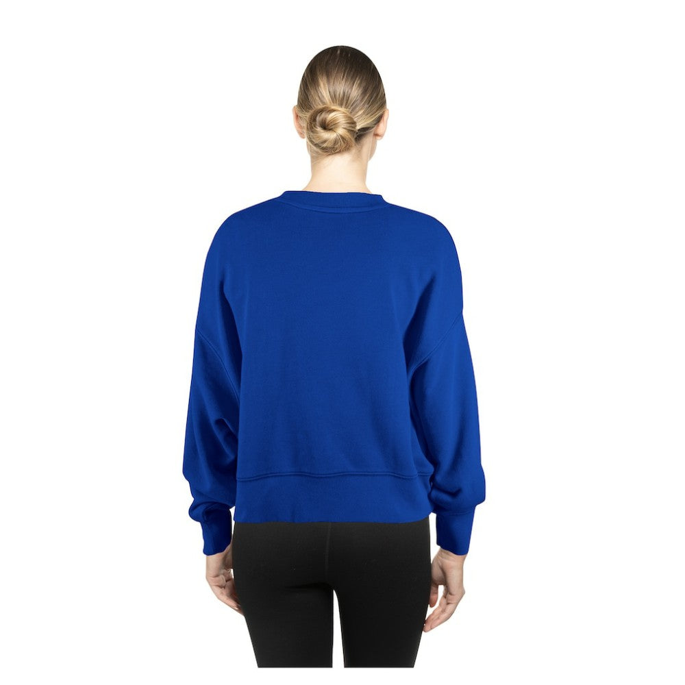 New York Mets New Era Women's Boxy Mineral Wash Dolmen Sleeve Cropped Sweatshirt - MLB