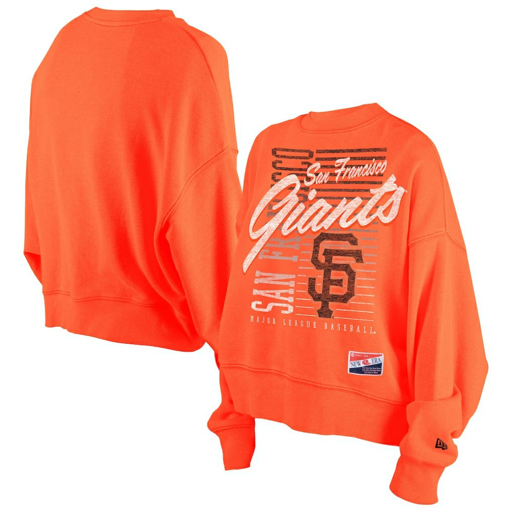 San Francisco Giants New Era Women's Boxy Mineral Wash Dolmen Sleeve Cropped Sweatshirt - MLB