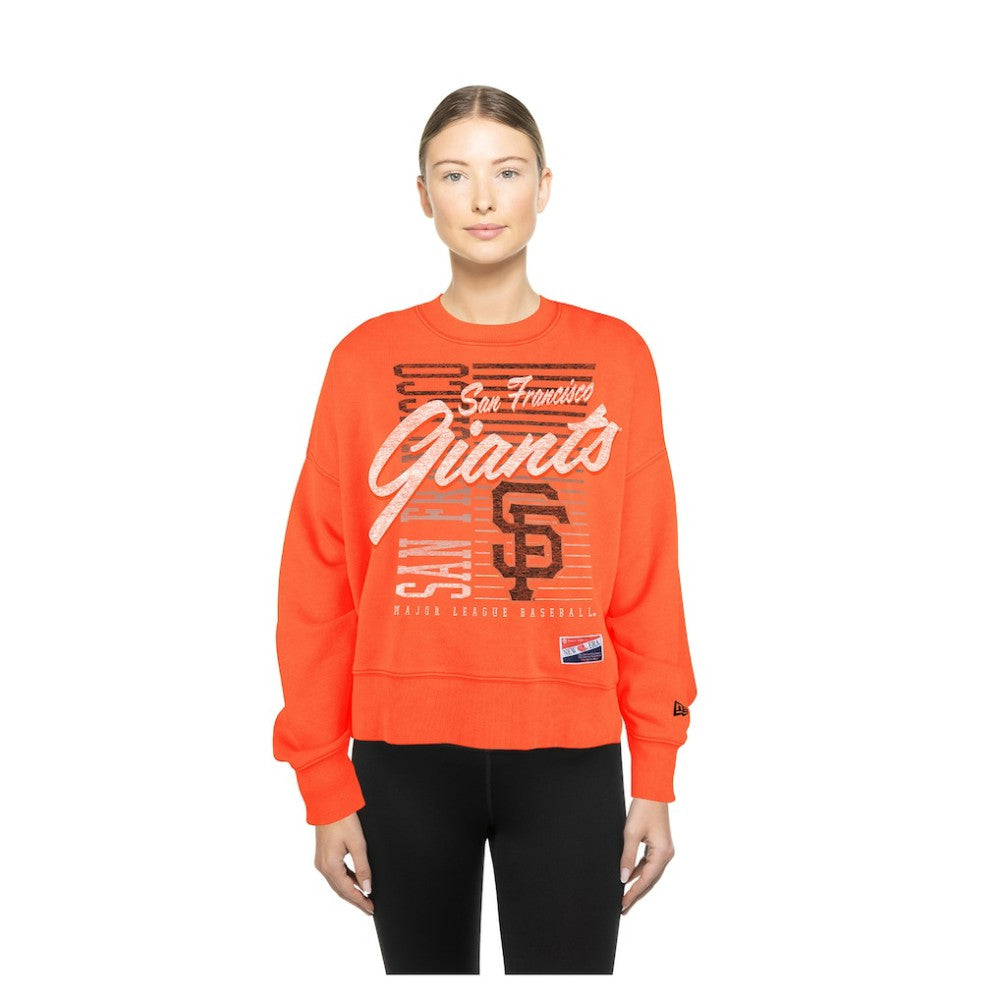 San Francisco Giants New Era Women's Boxy Mineral Wash Dolmen Sleeve Cropped Sweatshirt - MLB
