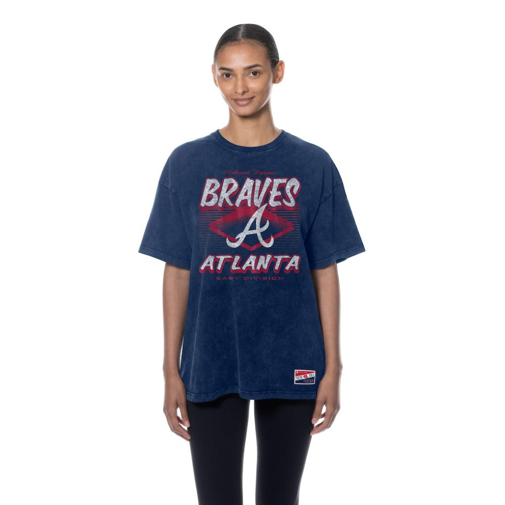 Atlanta Braves New Era Women's Mineral Wash Oversized T-Shirt - MLB